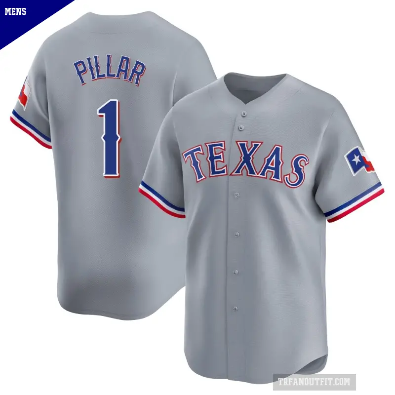 Men's No.1 Kevin Pillar Texas Rangers Gray Limited Away Jersey