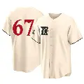 Men's No.67 Jacob Latz Texas Rangers Cream Replica 2023 City Connect Jersey