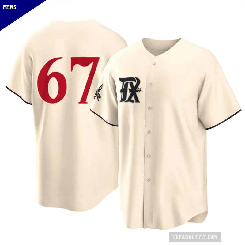 Men's No.67 Jacob Latz Texas Rangers Cream Replica 2023 City Connect Jersey