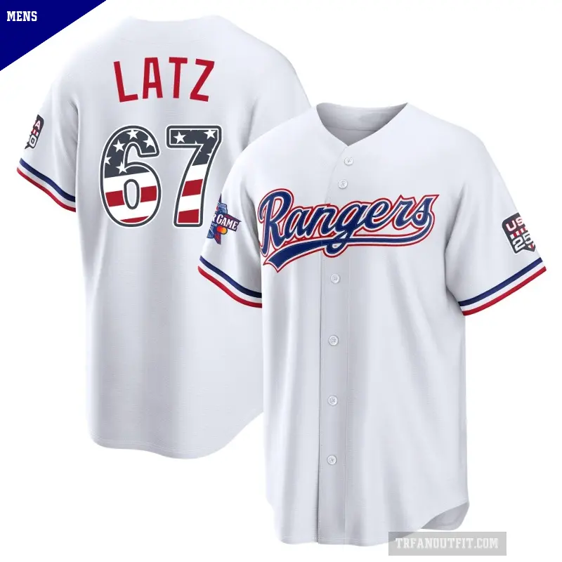 Men's No.67 Jacob Latz Texas Rangers White Limited 2026 All-Star Edition Stars & Stripes Home Stadium Jersey