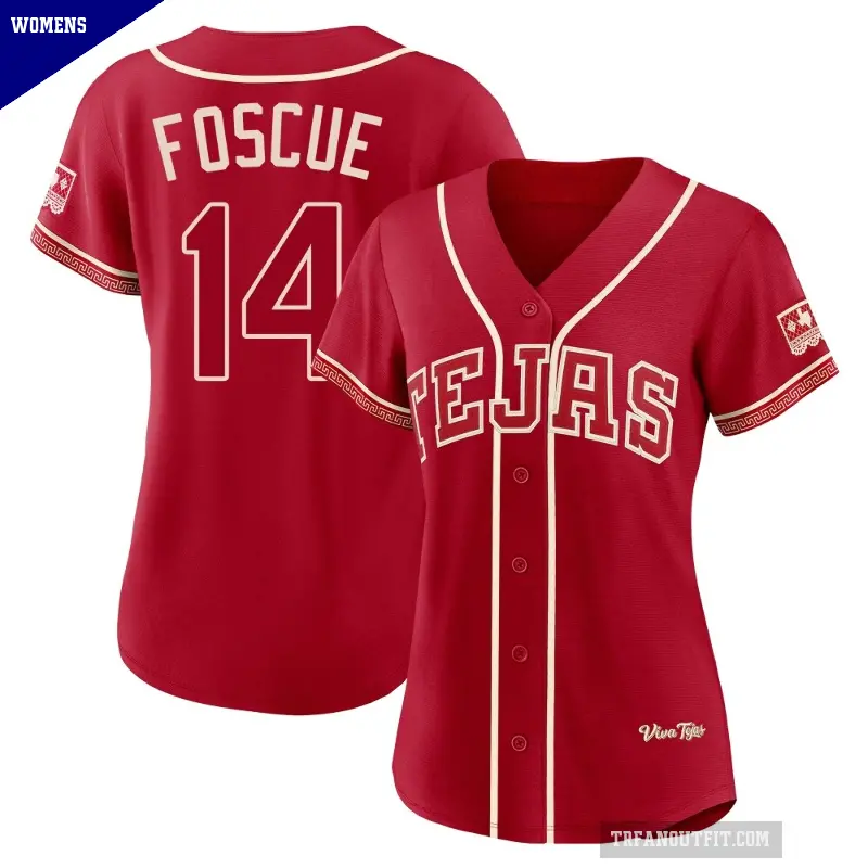 Women's No.14 Justin Foscue Texas Rangers Red Limited 2026 City Connect Stadium Jersey