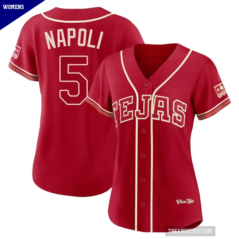 Women's No.5 Mike Napoli Texas Rangers Red Limited 2026 City Connect Stadium Jersey