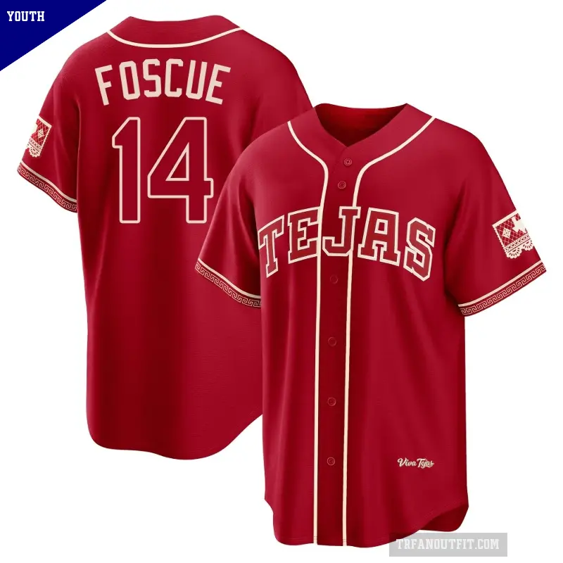 Youth No.14 Justin Foscue Texas Rangers Red Limited 2026 City Connect Stadium Jersey